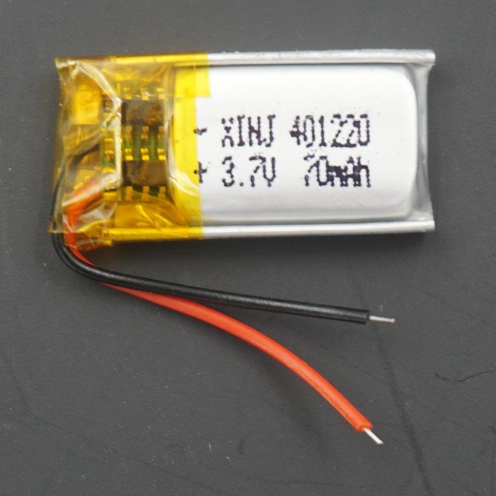 3.7V 70mAh Polymer Li Lithium Lipo Battery 401220 For Record Pen Bluetooth Speaker Headphones Mp3 GPS Driving Recorder
3.7V 70mAh Polymer Li Lithium Lipo Battery 401220 For Record Pen Bluetooth Speaker Headphones Mp3 GPS Driving Recorder