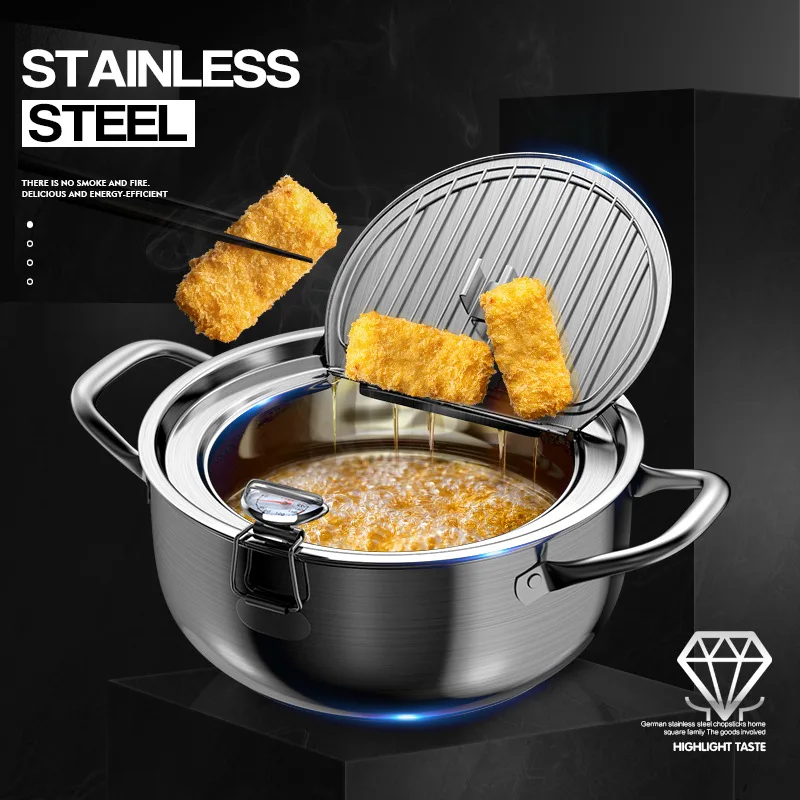 Waroom Lmssq Japanese Deep Frying Pot with a Thermometer and a Lid 304 Stainless Steel Kitchen Tempura Fryer Pan 20 24 cm
Waroom Lmssq Japanese Deep Frying Pot with a Thermometer and a Lid 304 Stainless Steel Kitchen Tempura Fryer Pan 20 24 cm