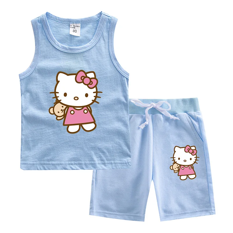 Hello Kitty cartoon girls cotton shorts vest two-piece summer baby comfortable and cute clothes sleeveless Children's clothing
Hello Kitty cartoon girls cotton shorts vest two-piece summer baby comfortable and cute clothes sleeveless Children's clothing