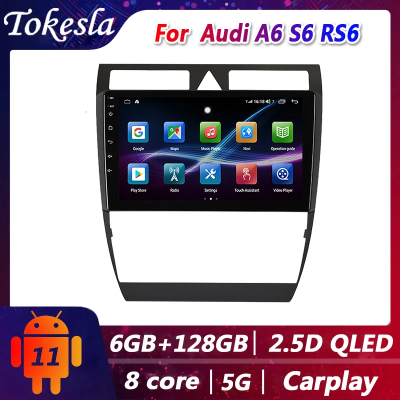 Автомобильная магнитола Tokesla 9 "Android 11 для Audi A6 S6 RS6 1997 1998 -2004, автомобильный центральный мультимедийный Gps bluetooth навигатор, Dvd-плеер
Автомобильная магнитола Tokesla 9 "Android 11 для Audi A6 S6 RS6 1997 1998 -2004, автомобильный центральный мультимедийный Gps bluetooth навигатор, Dvd-плеер