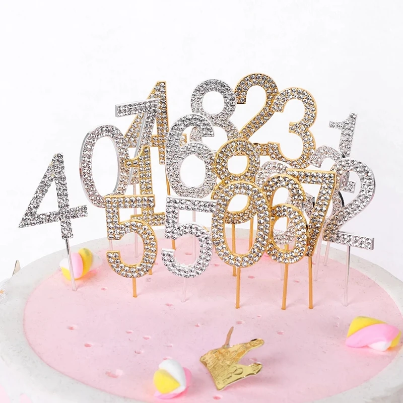 Number Cake Topper Gold Silver Alloy Rhinestone Cake Flag Baby Shower Birthday Wedding Digital Cake Dessert Anniversary Decor
Number Cake Topper Gold Silver Alloy Rhinestone Cake Flag Baby Shower Birthday Wedding Digital Cake Dessert Anniversary Decor