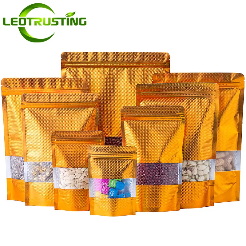 100PCS Stand-up Gold Embossing Aluminum Foil Zipper Bag DIY Cocoa Matcha Tea Coffee Sugar Snack Window Golden Packaging Pouches
100PCS Stand-up Gold Embossing Aluminum Foil Zipper Bag DIY Cocoa Matcha Tea Coffee Sugar Snack Window Golden Packaging Pouches