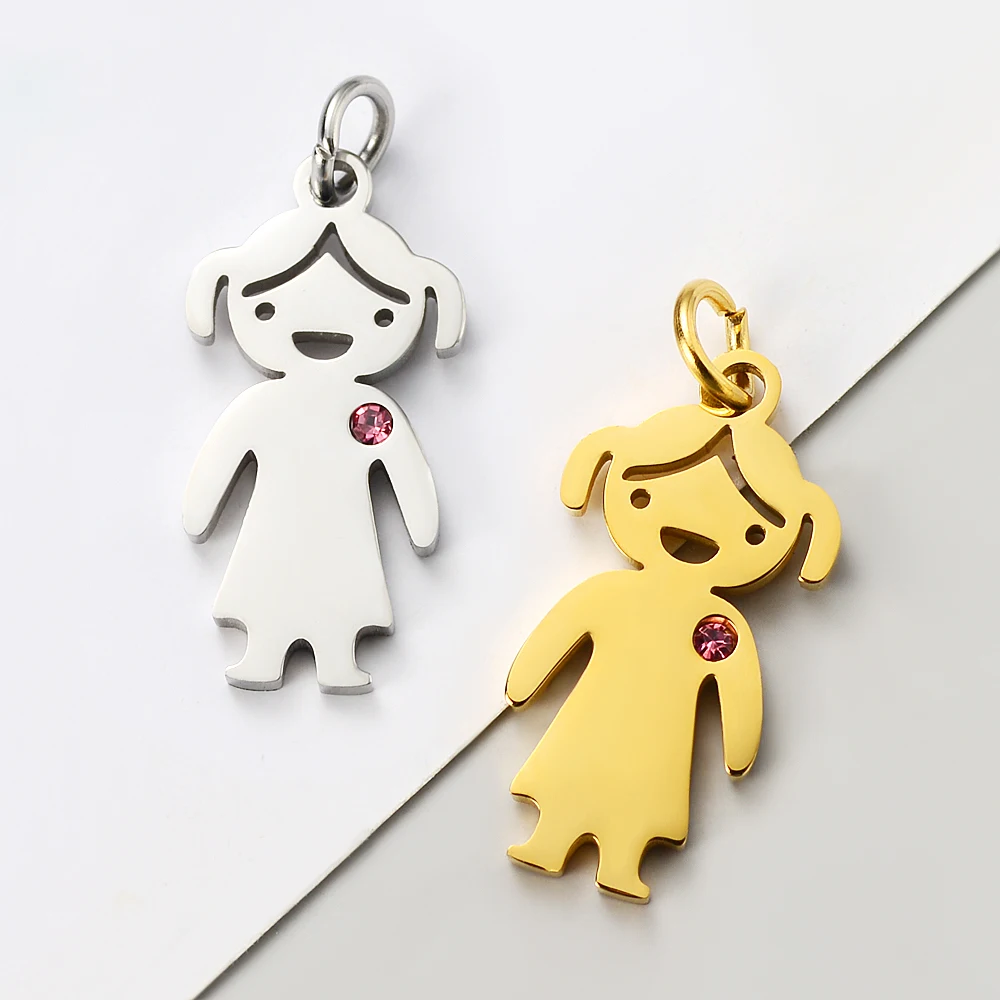 10Pcs/Lot Mirror Polish Stainless Steel Lovely Girl And Boy CharmS For DIY Making Necklace Bracelet Fashion Jewelry Accessories
10Pcs/Lot Mirror Polish Stainless Steel Lovely Girl And Boy CharmS For DIY Making Necklace Bracelet Fashion Jewelry Accessories