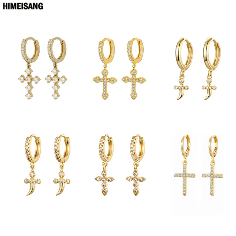 Vintage Gold Silver Plated Cubic Zirconia Cross Hoop Dangle Earrings for Women Party Trendy Earings Jewelry Wholesale
Vintage Gold Silver Plated Cubic Zirconia Cross Hoop Dangle Earrings for Women Party Trendy Earings Jewelry Wholesale