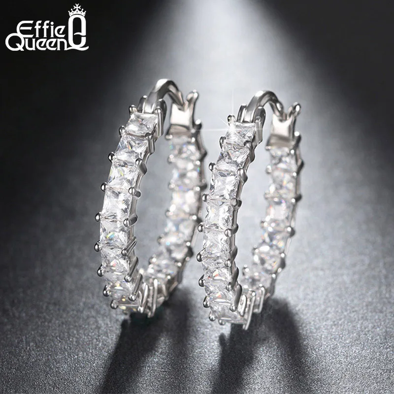 Effie Queen Big Round Hoop Female Earring Eternity Style with Shiny Zircon Bar Setting Luxury Earrings for Women Wholesale DE144
Effie Queen Big Round Hoop Female Earring Eternity Style with Shiny Zircon Bar Setting Luxury Earrings for Women Wholesale DE144
