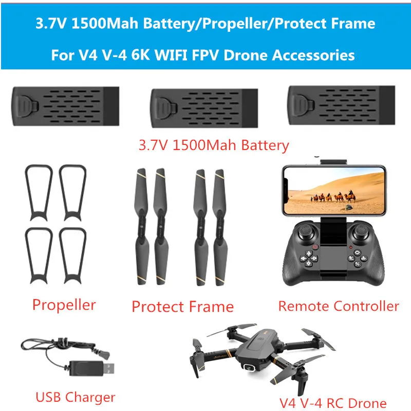 4DRC V4 Drone 3.7V 1500MAH Battery propeller blades spare part for V4 V-4 6K RC Drone Accessories 4D- V4 Battery Blades Toy
4DRC V4 Drone 3.7V 1500MAH Battery propeller blades spare part for V4 V-4 6K RC Drone Accessories 4D- V4 Battery Blades Toy