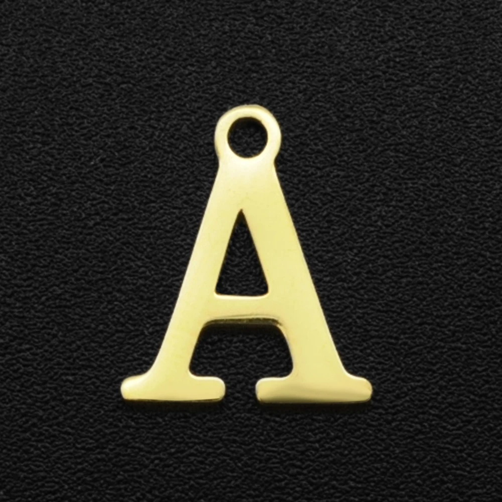 10Pcs / Lot Gold Color 100% Stainless Steel A To Z Letter Charm For Making Bracelet Necklace Pendants
10Pcs / Lot Gold Color 100% Stainless Steel A To Z Letter Charm For Making Bracelet Necklace Pendants