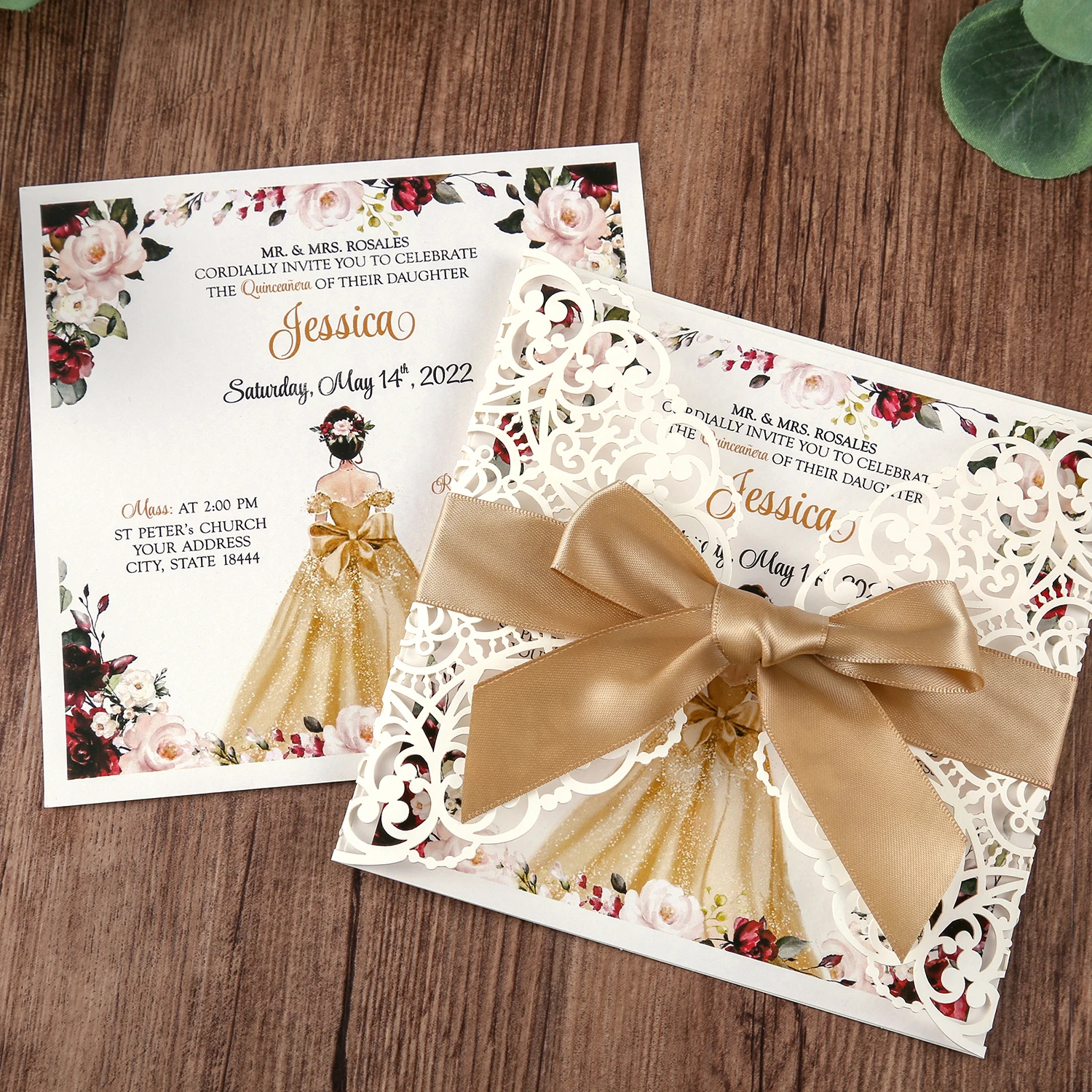 50pcs Square Wedding Invitations Cards Bridal, Baby Shower Invite, Birthday, Dinner Invites, with Gold Bowknot Hollow W0004
50pcs Square Wedding Invitations Cards Bridal, Baby Shower Invite, Birthday, Dinner Invites, with Gold Bowknot Hollow W0004