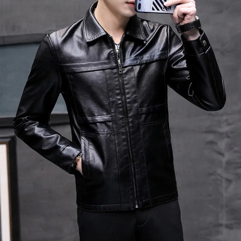 PU Black Leather Jacket Men Zipper Square Collar Slim Casual Business Jacket Spring Autumn Street Short Biker Coat Plus Size 4XL
PU Black Leather Jacket Men Zipper Square Collar Slim Casual Business Jacket Spring Autumn Street Short Biker Coat Plus Size 4XL