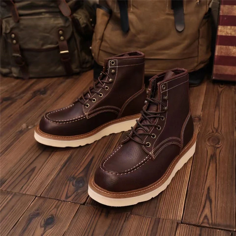 Autumn Winter Handmade Casual Men Shoes High Quality Vintage British Cow Leather Ankle Boots Tooling Work Wings Motorcycle Boots
Autumn Winter Handmade Casual Men Shoes High Quality Vintage British Cow Leather Ankle Boots Tooling Work Wings Motorcycle Boots