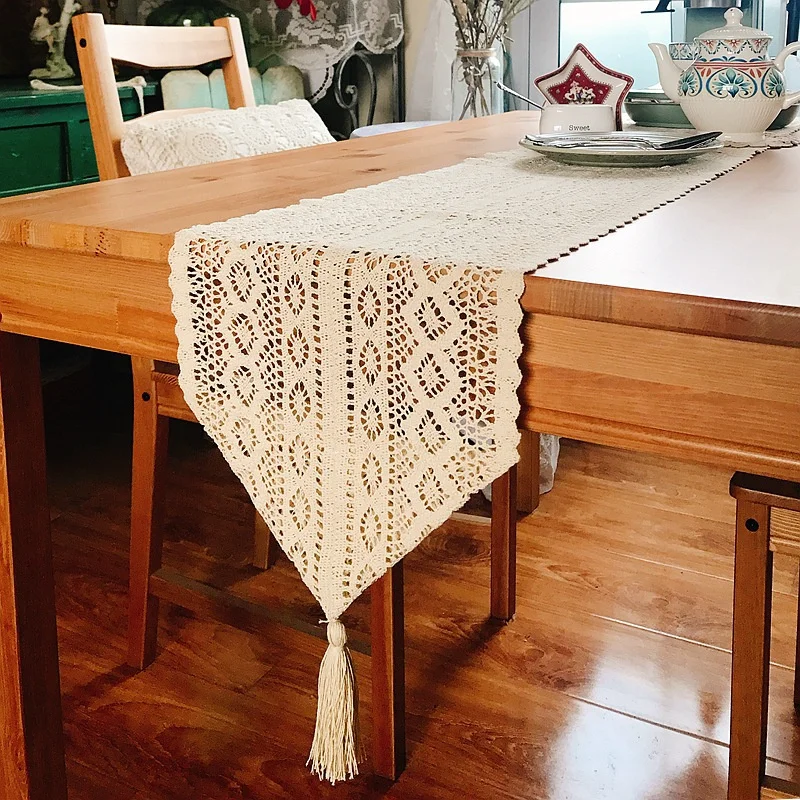 FSISLOVER Lace Table Runners with Tassel Simple Solid Table Runner Handmade Crochet Table Cloth for Dining Room Home Decor
FSISLOVER Lace Table Runners with Tassel Simple Solid Table Runner Handmade Crochet Table Cloth for Dining Room Home Decor