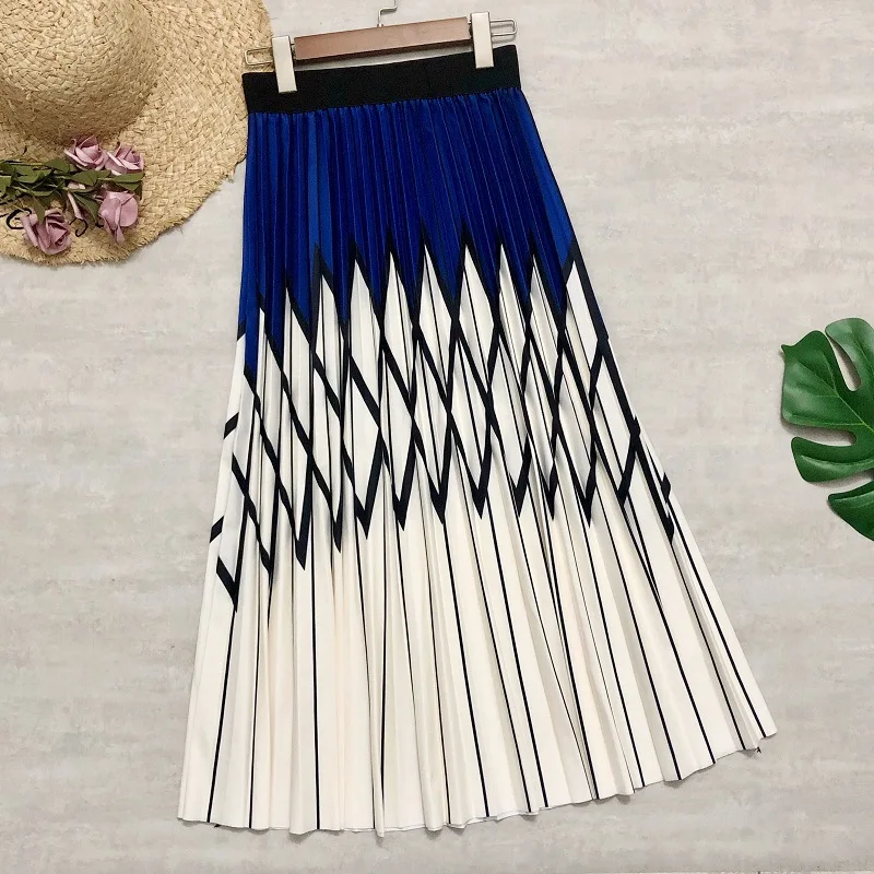 2024 Summer New Women High-waist Striped Diamond Print Pleated Skirt Stitching Bohemian Casual A-line Long Skirt Free Shipping
2024 Summer New Women High-waist Striped Diamond Print Pleated Skirt Stitching Bohemian Casual A-line Long Skirt Free Shipping