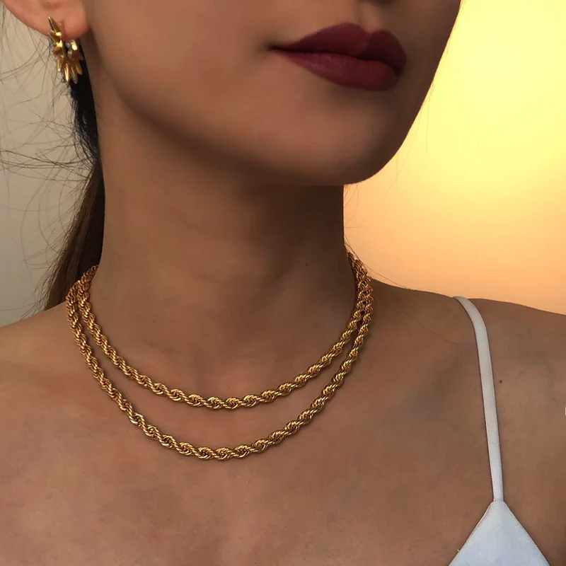 Brass Twist Chains Necklaces Party Designer T Show Runway Gown Jewelry Rare INS Japan Korean Fashion
Brass Twist Chains Necklaces Party Designer T Show Runway Gown Jewelry Rare INS Japan Korean Fashion