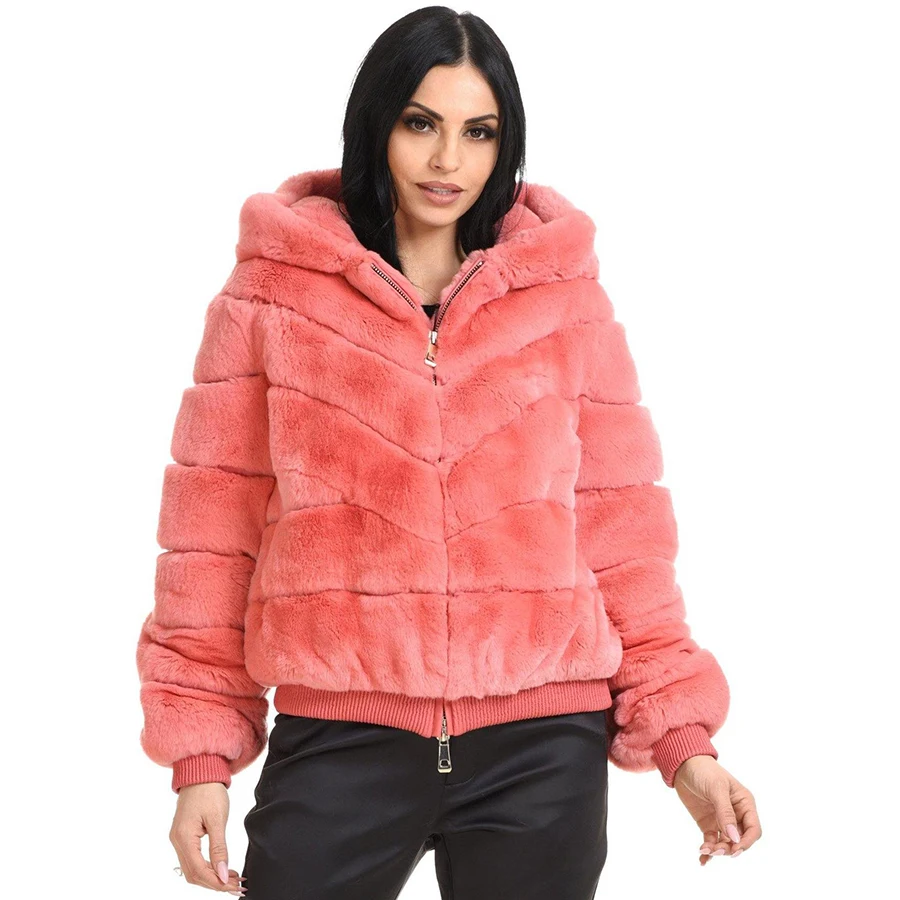 Real Rex Rabbit Fur Coat Bomer Jacket With Hood Winter Warm Short Fur Coat Fashion Casual Outwear
Real Rex Rabbit Fur Coat Bomer Jacket With Hood Winter Warm Short Fur Coat Fashion Casual Outwear