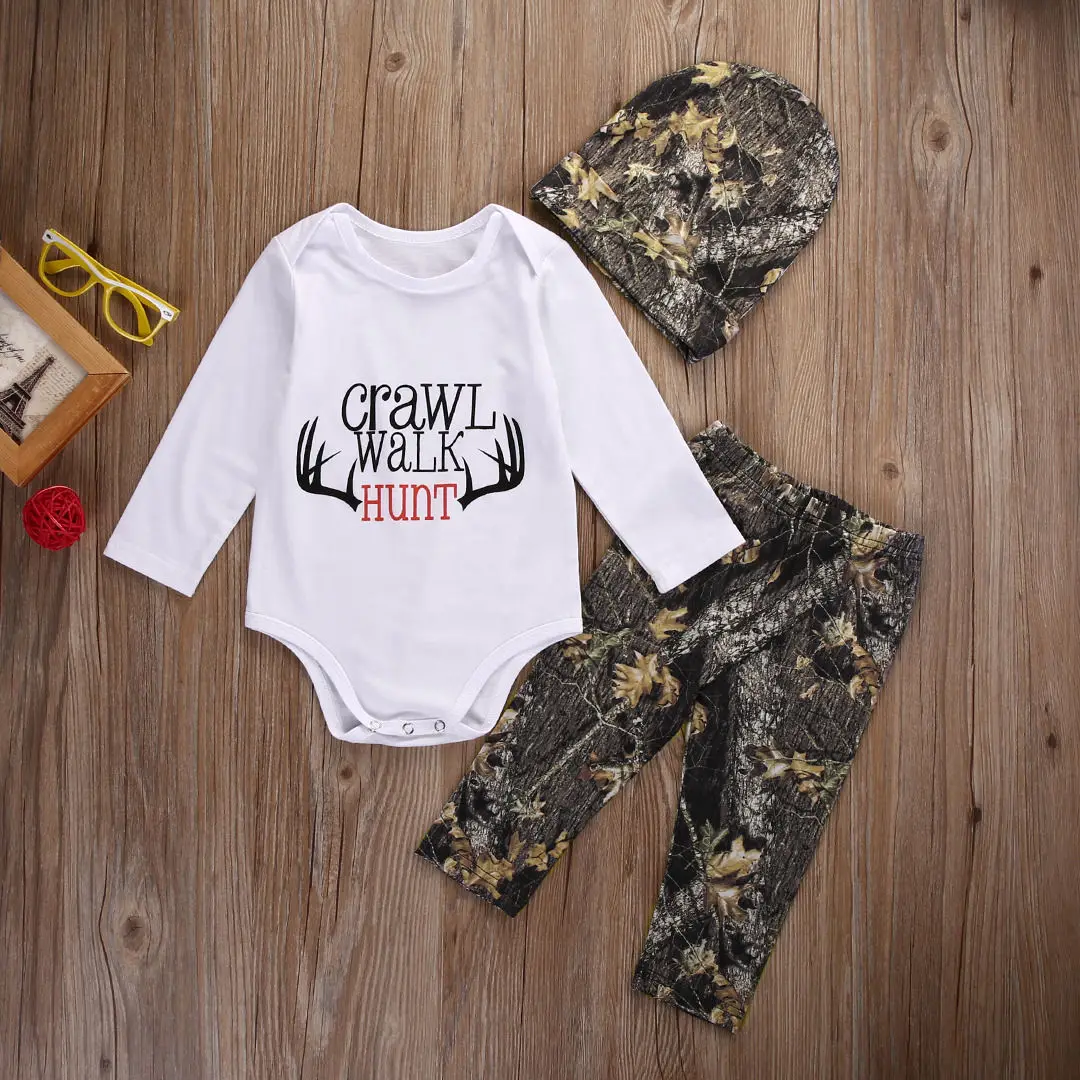 New Casual Baby Girls Clothes Boys Long Sleeve Tops Romper Pants Hat Newborn Outfits Set 3PCS Clothes
New Casual Baby Girls Clothes Boys Long Sleeve Tops Romper Pants Hat Newborn Outfits Set 3PCS Clothes