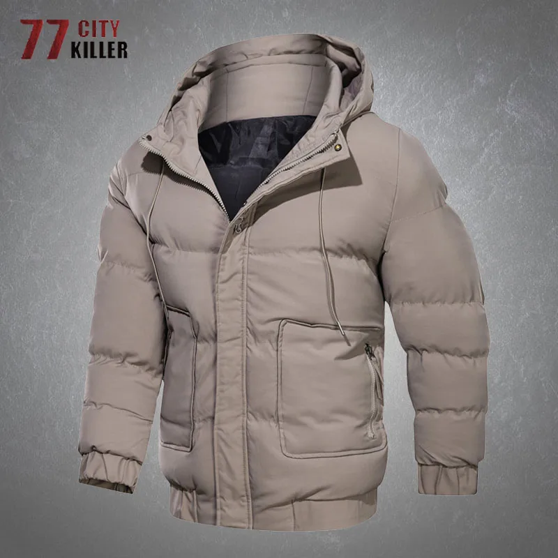 Winter Solid Color Hooded Parkas Mens Letter Embroidery Thicken Warm Loose Casual Zipper Jackets Male Commute Military Outwear
Winter Solid Color Hooded Parkas Mens Letter Embroidery Thicken Warm Loose Casual Zipper Jackets Male Commute Military Outwear