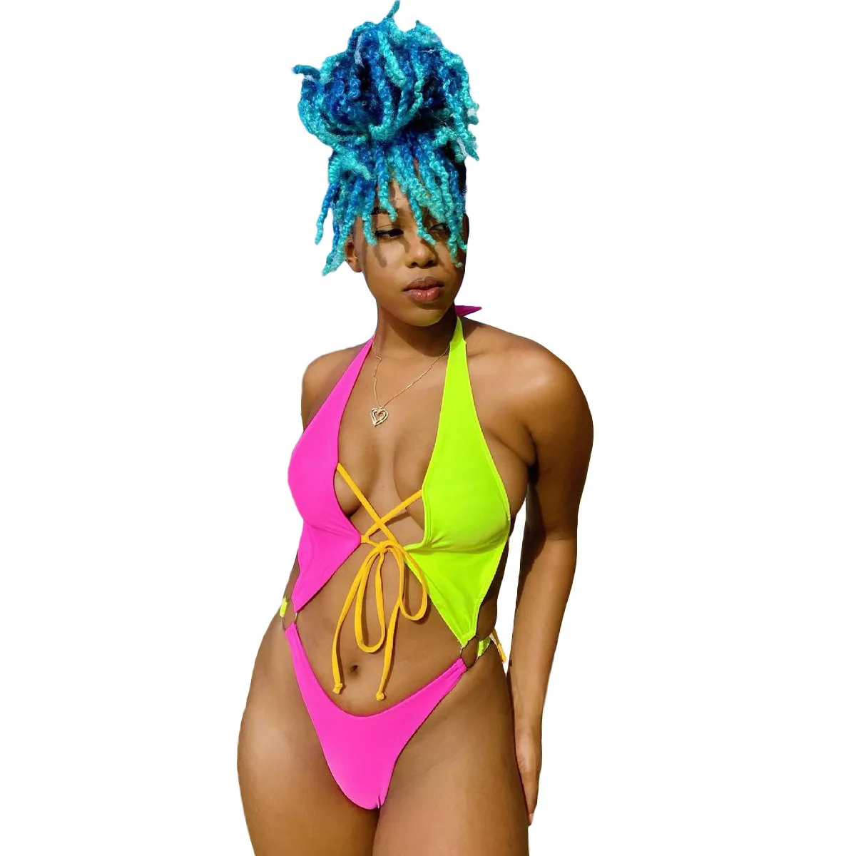 2021 Sexy Women Bikini One Piece Bodysuit Swimwear Color Patchwork Summer Beach Holiday Clothes For Women Push Up Bathing Suit
2021 Sexy Women Bikini One Piece Bodysuit Swimwear Color Patchwork Summer Beach Holiday Clothes For Women Push Up Bathing Suit