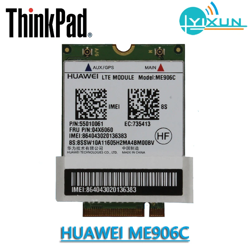HUAWEI ME906C With Antenna LTE 4G module FRU:04X6060 4G WLAN CARD For Lenovo ThinkPad 10/8 TDD LTE/TD-SCDMA/FDD LTE
HUAWEI ME906C With Antenna LTE 4G module FRU:04X6060 4G WLAN CARD For Lenovo ThinkPad 10/8 TDD LTE/TD-SCDMA/FDD LTE