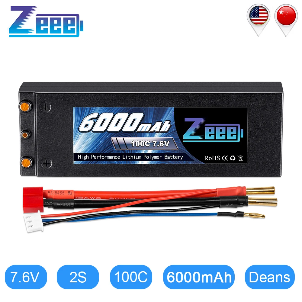 Zeee Lipo Battery 7.6V 6000mAh 100C RC Lipo Battery with 4mm Bullet Deans Plug Boat Battery Charger for RC Car Truck Truggy
Zeee Lipo Battery 7.6V 6000mAh 100C RC Lipo Battery with 4mm Bullet Deans Plug Boat Battery Charger for RC Car Truck Truggy