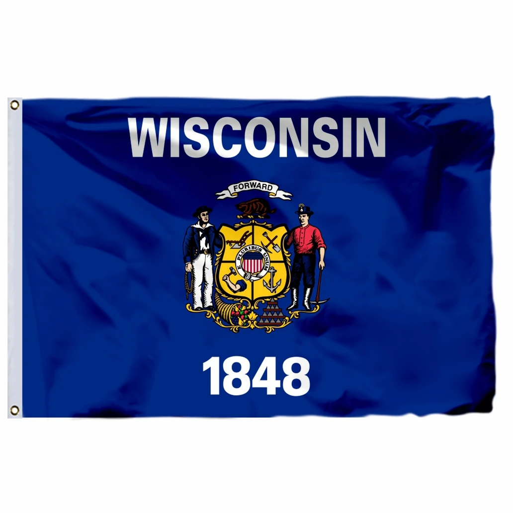 US State Wisconsin Flag 3x5ft America 21x14cm United States Double Stitched High Quality Banner 90x150cm USA For Home Decoration
US State Wisconsin Flag 3x5ft America 21x14cm United States Double Stitched High Quality Banner 90x150cm USA For Home Decoration