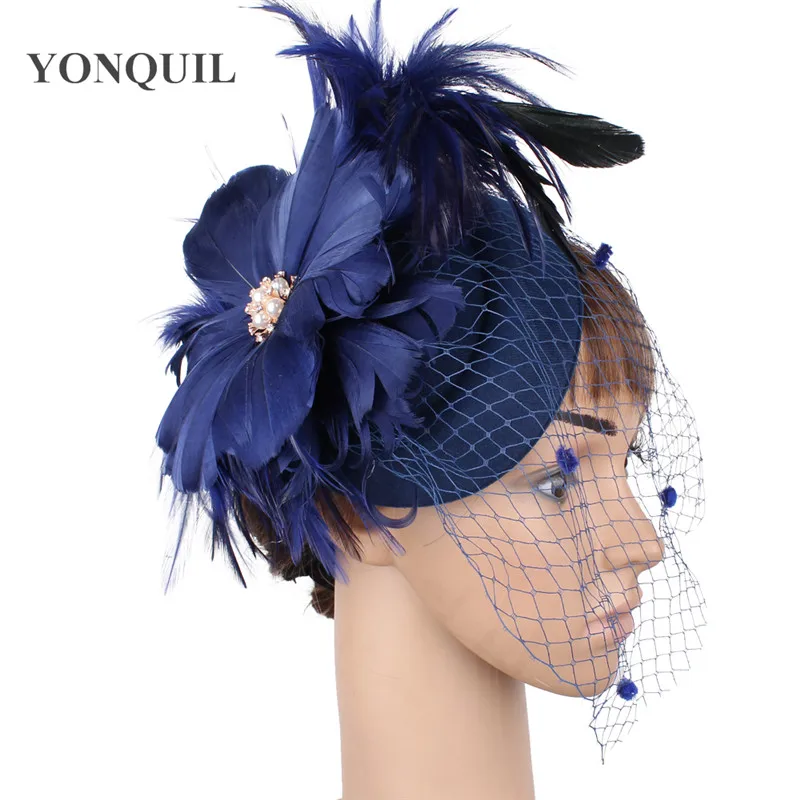 Navy Mesh Headpiece For Church Wedding Headpiece Women Net Fascinator Hat Fancy Feather Hair Accesories Cocktail Club Headwear
Navy Mesh Headpiece For Church Wedding Headpiece Women Net Fascinator Hat Fancy Feather Hair Accesories Cocktail Club Headwear