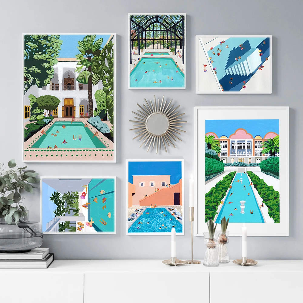 Nordic Abstract Swimming Pool Cartoon Wall Art Prints Picture Vacation Oasis Pool Canvas Painting Poster Living Room Home Decor
Nordic Abstract Swimming Pool Cartoon Wall Art Prints Picture Vacation Oasis Pool Canvas Painting Poster Living Room Home Decor