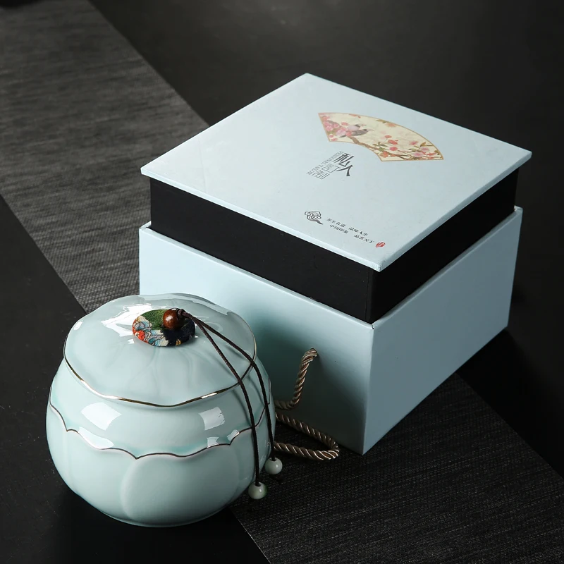 Chinese tea can ceramic sealing tank large household Pu'er black green tea packaging box moistureproof storage tea caddy
Chinese tea can ceramic sealing tank large household Pu'er black green tea packaging box moistureproof storage tea caddy