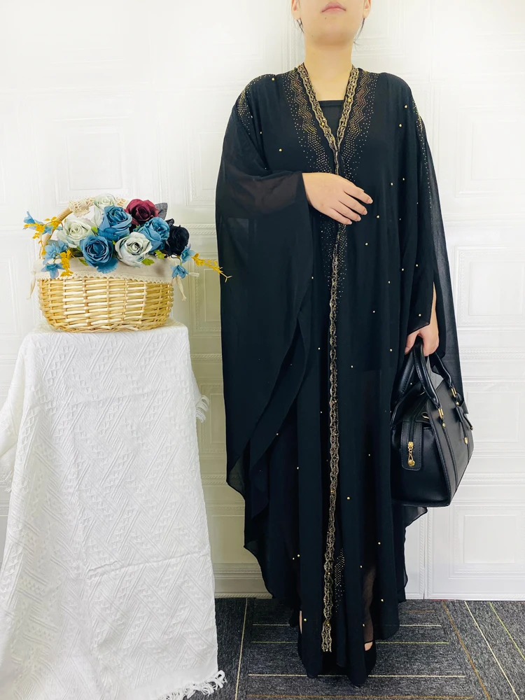 Open Black Abayas For Women Dubai 2021 Short Sleeve African Hijab Dresses Turkey Islam Evening Long Robe Nigerian Clothes DR-338
Open Black Abayas For Women Dubai 2021 Short Sleeve African Hijab Dresses Turkey Islam Evening Long Robe Nigerian Clothes DR-338