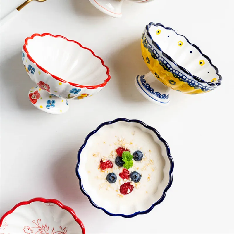Goblet Ceramic Tableware Salad Bowl Utensils for Kitchen Dessert Ice Cream Bowls Ice Cream Cup Hand-painted Salad Bowl
Goblet Ceramic Tableware Salad Bowl Utensils for Kitchen Dessert Ice Cream Bowls Ice Cream Cup Hand-painted Salad Bowl