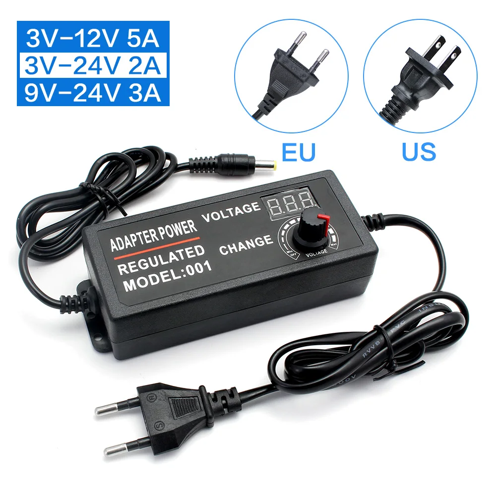 Adjustable AC To DC Power Supply 3V 5V 6V 9V 12V 15V 18V 24V 1A 2A 5A Power Supply Adapter Universal 220V To 12 V Volt Adapter
Adjustable AC To DC Power Supply 3V 5V 6V 9V 12V 15V 18V 24V 1A 2A 5A Power Supply Adapter Universal 220V To 12 V Volt Adapter