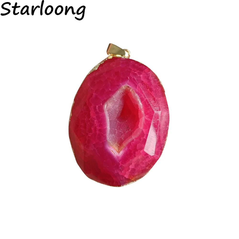 Top Quality Semi-precious Oval Faceted Crack Geode Druzy Quartz Pendant Natural Stone Agata DIY Making for Necklace Bracelet
Top Quality Semi-precious Oval Faceted Crack Geode Druzy Quartz Pendant Natural Stone Agata DIY Making for Necklace Bracelet