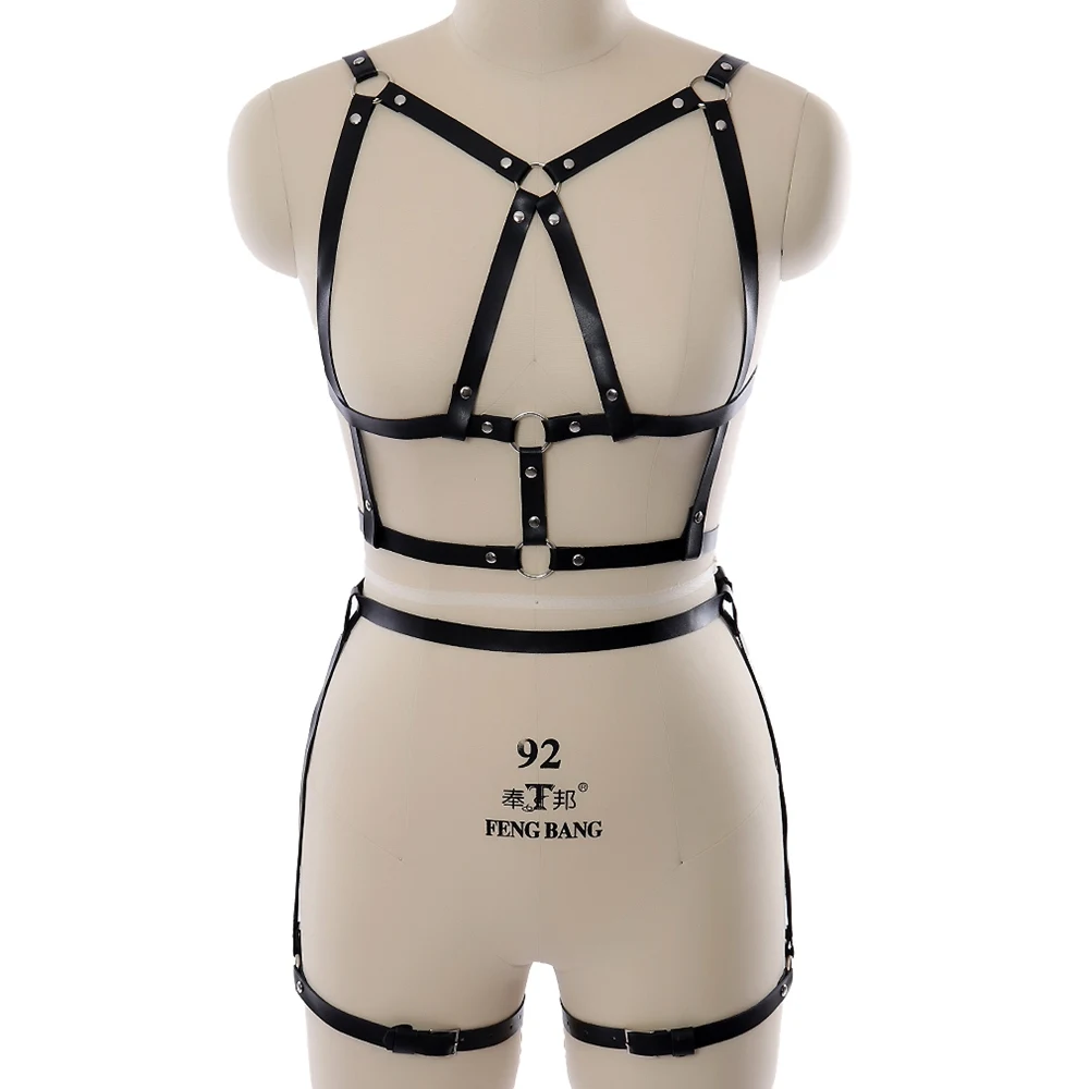 Women Set Black Leather Harness Body Belts Punk Garters Bondage Cool Suspenders Straps Ladies Sexy Body Cage Lingerie Erotic
Women Set Black Leather Harness Body Belts Punk Garters Bondage Cool Suspenders Straps Ladies Sexy Body Cage Lingerie Erotic