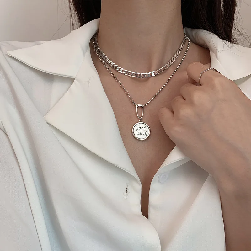 S925 Sterling Silver Necklace for Women Fashion Light Luxury Heavy Chain Clavicle Chain Lucky Letter Necklace Jewelry Wholesale
S925 Sterling Silver Necklace for Women Fashion Light Luxury Heavy Chain Clavicle Chain Lucky Letter Necklace Jewelry Wholesale