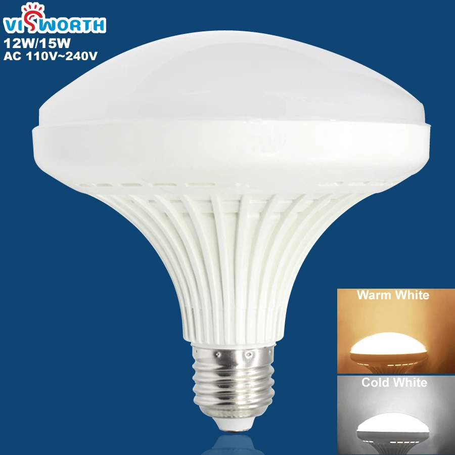 Светодиодные лампы VisWorth E27 SMD2835, Точечный светильник 12 Вт, 15 Вт, 110 В переменного тока, 220 В, 240 в, Энергосберегающая светодиодная лампа теплого и холодного белого света
Светодиодные лампы VisWorth E27 SMD2835, Точечный светильник 12 Вт, 15 Вт, 110 В переменного тока, 220 В, 240 в, Энергосберегающая светодиодная лампа теплого и холодного белого света