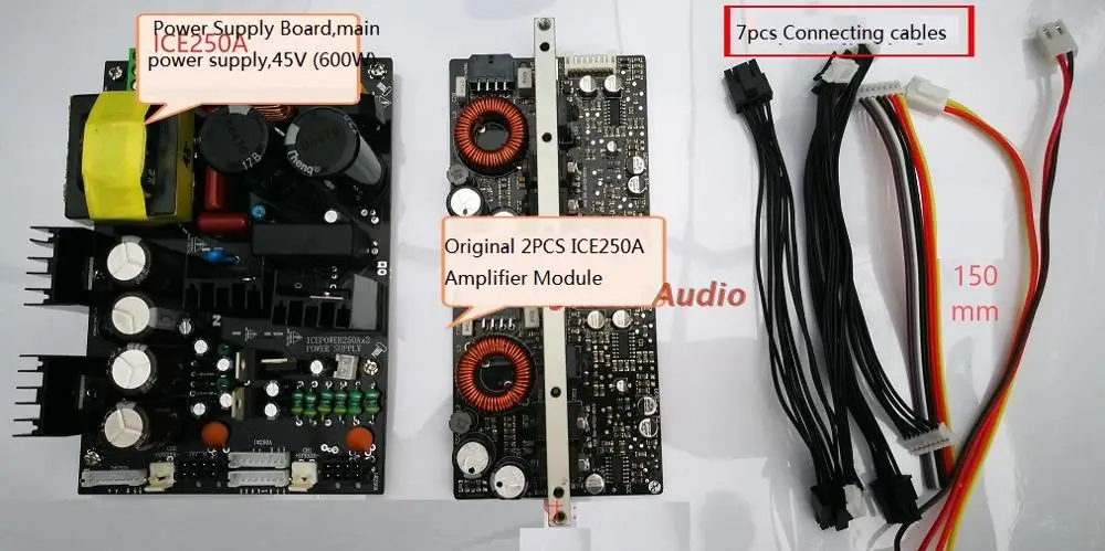 2Pcs ICEPOWER250A ICE250A Amplifier Module + 1Pcs 45V 600W Power Supply Board for ICEPOWER250A + cables
2Pcs ICEPOWER250A ICE250A Amplifier Module + 1Pcs 45V 600W Power Supply Board for ICEPOWER250A + cables
