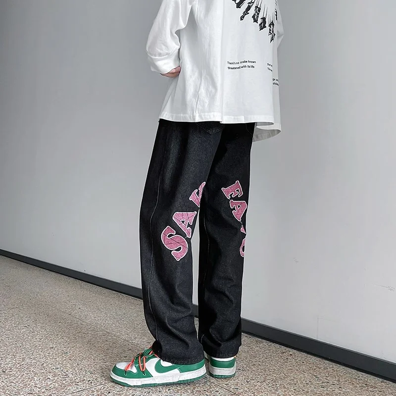 Spring and autumn new jeans men's fashion brand ins embroidered straight pants Korean fashion versatile wide leg dad pants
Spring and autumn new jeans men's fashion brand ins embroidered straight pants Korean fashion versatile wide leg dad pants