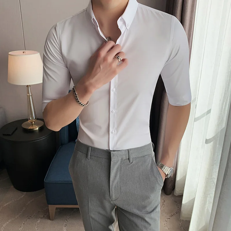 40KG-78KG New Summer British Style Shirts for Men Fashion Half Sleeve Men Daily Casual Shirt Slim Fit Camisas
40KG-78KG New Summer British Style Shirts for Men Fashion Half Sleeve Men Daily Casual Shirt Slim Fit Camisas