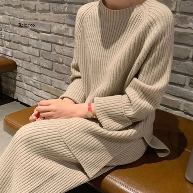 Women knitted Warm two piece set women sweater Top And Pant set Oversized women Tracksuit Autumn Winter kit Suit Female
Women knitted Warm two piece set women sweater Top And Pant set Oversized women Tracksuit Autumn Winter kit Suit Female
