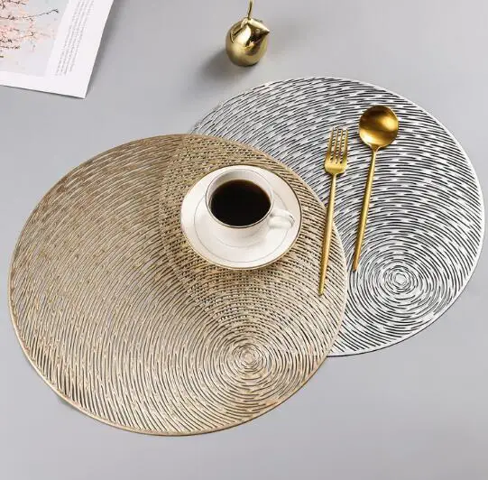 New fashionable circular heat-insulated hollow PVC Western food mat environmental coffee cup mat
New fashionable circular heat-insulated hollow PVC Western food mat environmental coffee cup mat