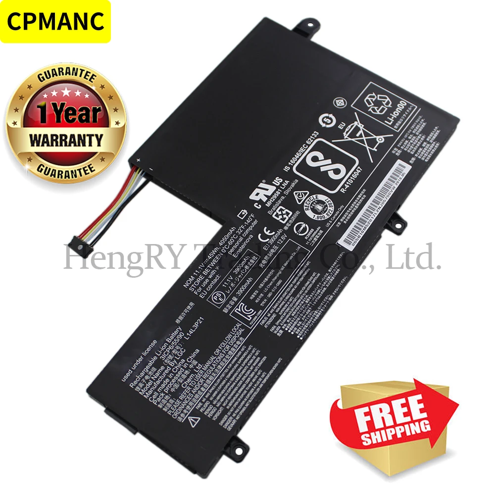 CPMANC New L14M3P21 11.1V 45WH Laptop Battery For Lenovo Flex 3 1470 1570 Flex 4 1470 Yoga 500 500-15 ISK Edge 2-1580 L14L3P21
CPMANC New L14M3P21 11.1V 45WH Laptop Battery For Lenovo Flex 3 1470 1570 Flex 4 1470 Yoga 500 500-15 ISK Edge 2-1580 L14L3P21