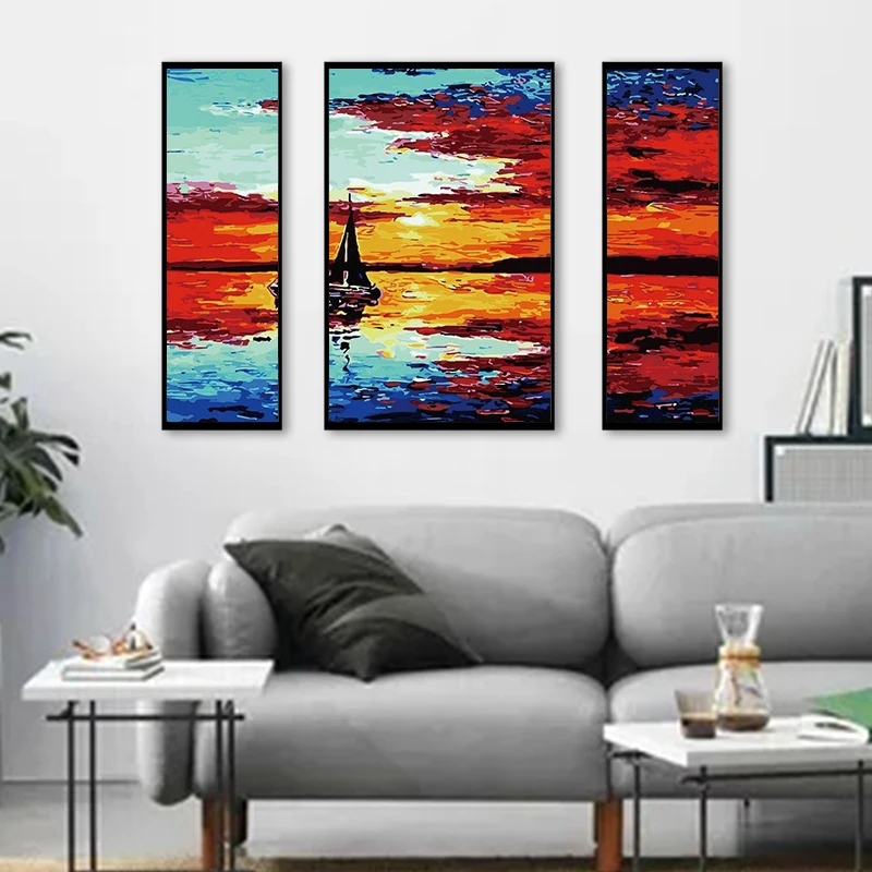 GATYZTORY 3PCS Painting By Numbers Sunset Canvas Painting DIY Painting Acrylic Paint For Home Decoration 40x50CM
GATYZTORY 3PCS Painting By Numbers Sunset Canvas Painting DIY Painting Acrylic Paint For Home Decoration 40x50CM