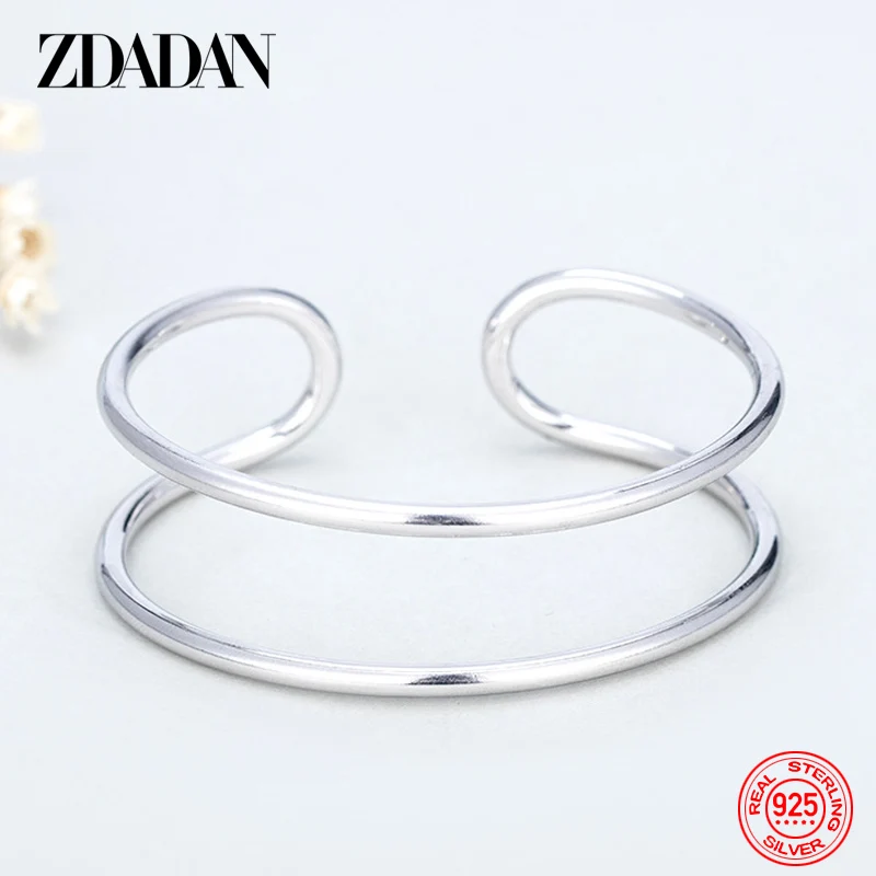 ZDADAN 925 Sterling Silver Double Layer Open Cuff Bracelet Bangles For Women Party Jewelry Gift
ZDADAN 925 Sterling Silver Double Layer Open Cuff Bracelet Bangles For Women Party Jewelry Gift