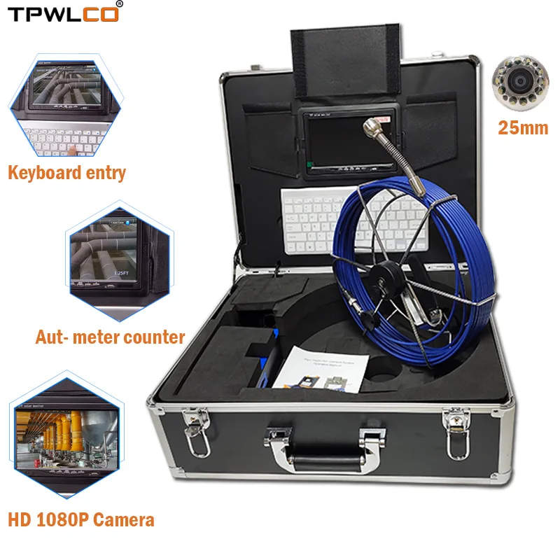 20m Cable Waterproof 25mm Sewer Camera With 12pcs LEDS 7" Display CCTV-Pipe Inspection Camera Equipment System With Keyboard
20m Cable Waterproof 25mm Sewer Camera With 12pcs LEDS 7" Display CCTV-Pipe Inspection Camera Equipment System With Keyboard