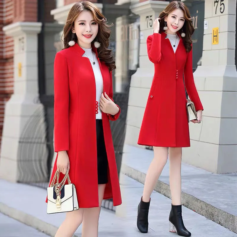 Autumn Winter Women 2022 New Woolen Coat New Fashion Long Outerwear High Quality Thicken Wool Jacket Female Overcoat R878
Autumn Winter Women 2022 New Woolen Coat New Fashion Long Outerwear High Quality Thicken Wool Jacket Female Overcoat R878