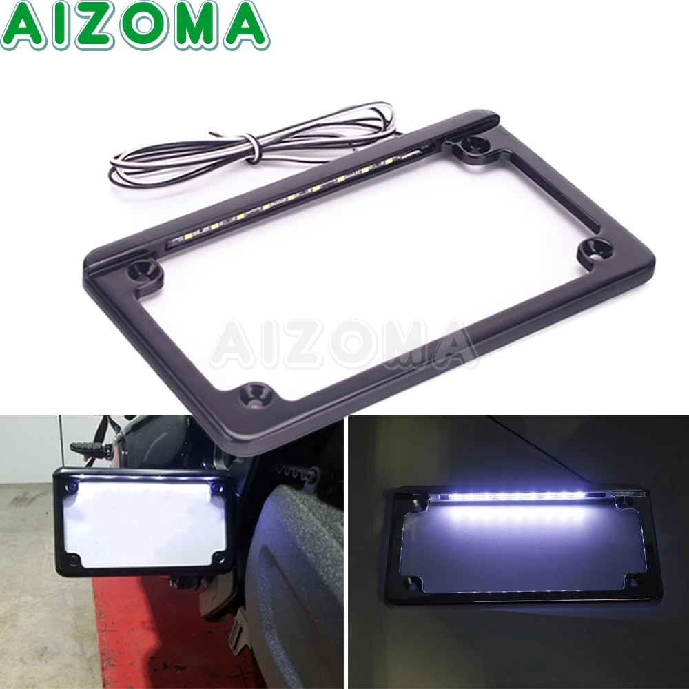 Cafe Racer Motorcycle LED Lighting License Plate Frame Holder Auto Accessory Fit for 7-3/16'' x 4-1/4'' Number Plate Black
Cafe Racer Motorcycle LED Lighting License Plate Frame Holder Auto Accessory Fit for 7-3/16'' x 4-1/4'' Number Plate Black