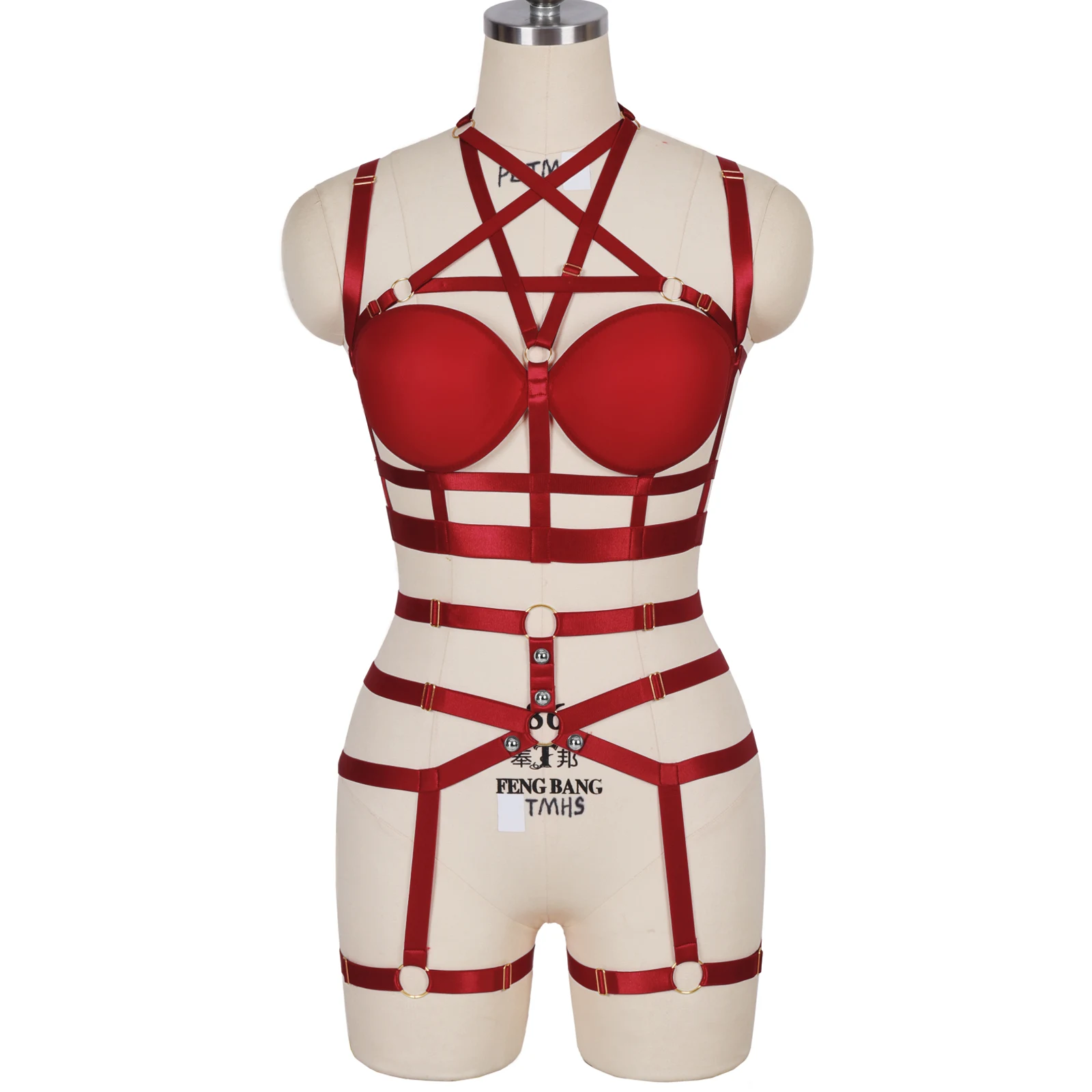 Wine Red Pentagram Women's Underwear Set Bondage Buttocks Adjust Waist Suspender Size Bustiers Sexy Fetish Lingerie Garter
Wine Red Pentagram Women's Underwear Set Bondage Buttocks Adjust Waist Suspender Size Bustiers Sexy Fetish Lingerie Garter