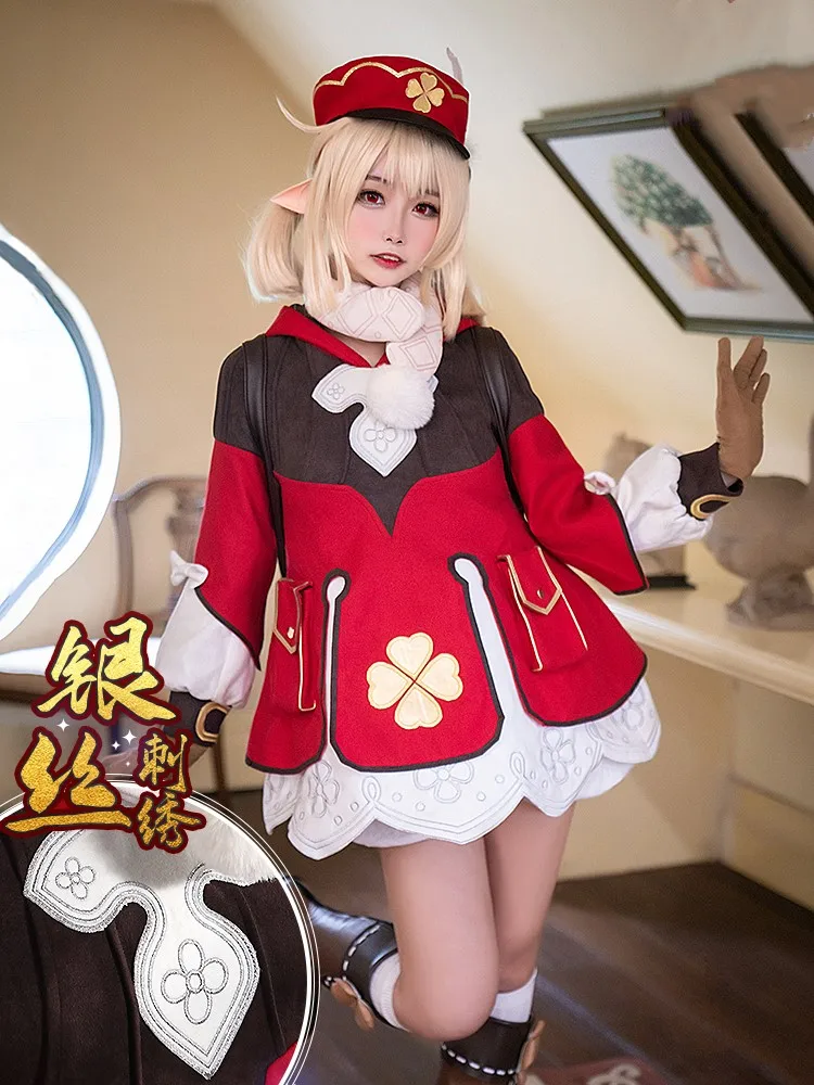 Anime Game Genshin Impact Cosplay Costume Klee Project Cosplay Costumes Women's Dress Set Halloween Anime Clothing Hat
Anime Game Genshin Impact Cosplay Costume Klee Project Cosplay Costumes Women's Dress Set Halloween Anime Clothing Hat