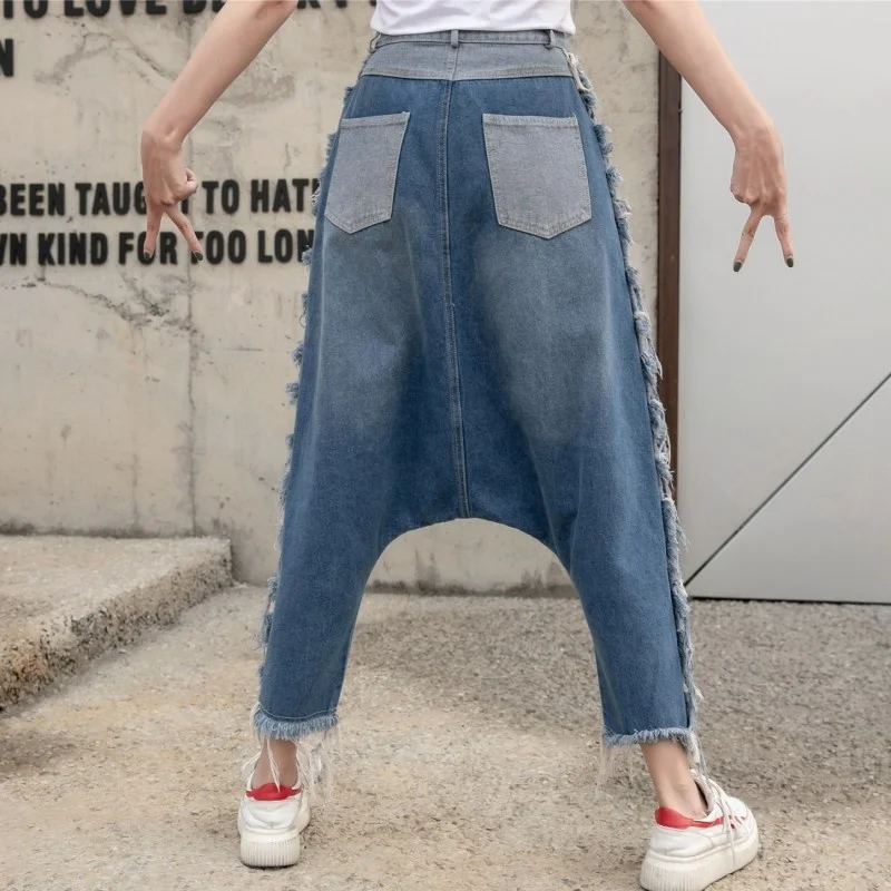 Women New Washed Loose Fit Hip Hop Ripped Denim Harem Pants High Street Female Fashion Pencil Jeans Cross-Pants Trousers
Women New Washed Loose Fit Hip Hop Ripped Denim Harem Pants High Street Female Fashion Pencil Jeans Cross-Pants Trousers