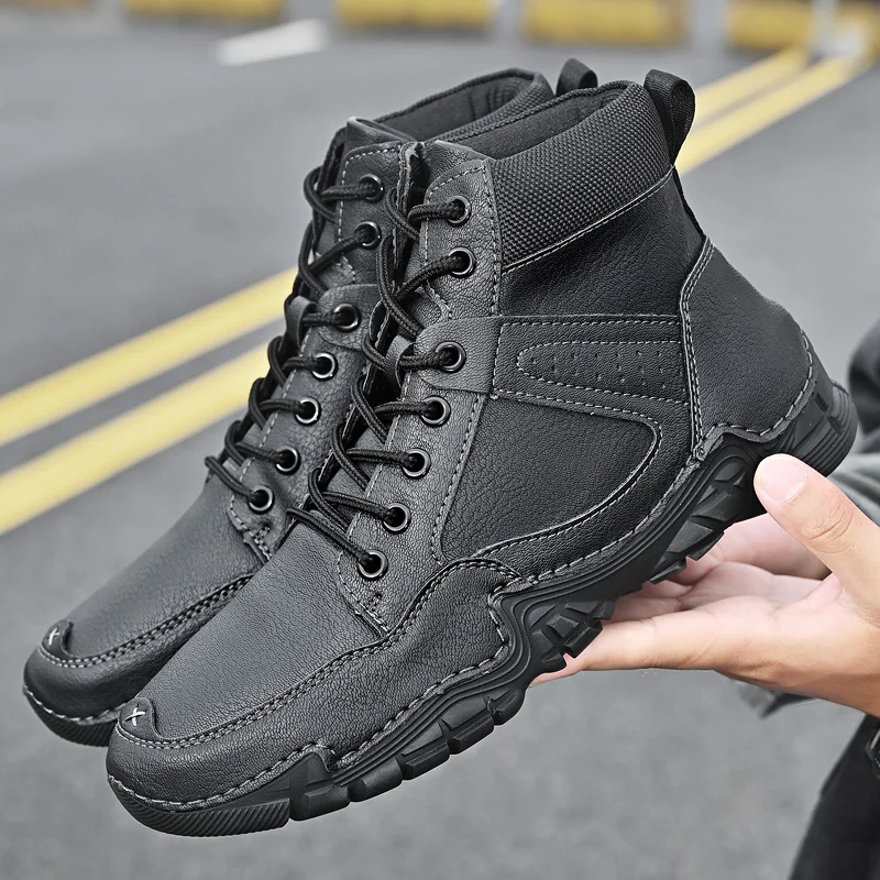 Winter Warm Leather Boots Male Casual Motorcycle Ankle boots for men Lace-Up Tooling shoes Man Snow Plus Velvet Boots
Winter Warm Leather Boots Male Casual Motorcycle Ankle boots for men Lace-Up Tooling shoes Man Snow Plus Velvet Boots
