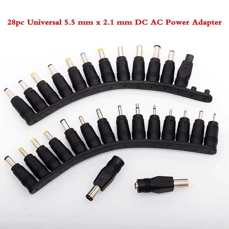 28pc Universal 5.5 mm x 2.1 mm DC AC Power Adapter Tips Connector for Scooter Hoverboard Ebike Laptop
28pc Universal 5.5 mm x 2.1 mm DC AC Power Adapter Tips Connector for Scooter Hoverboard Ebike Laptop